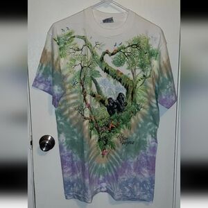 Vintage 1990's Liquid Blue Tie Dye African Rainforest T-Shirt